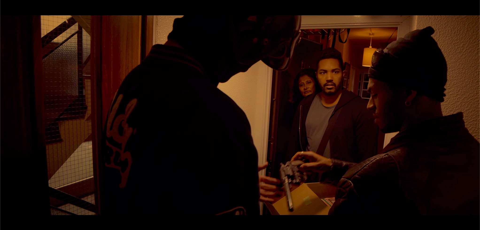 Neville at mum's door